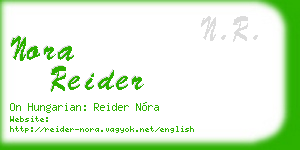 nora reider business card